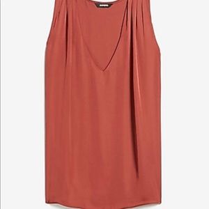 Express pleated shoulder V neck top